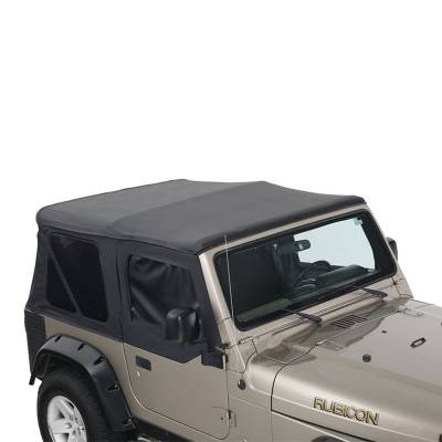 King 4WD - King 4wd 14010235 Soft Top w/Tinted Windows No Doors for 97-06 Wrangler TJ Black