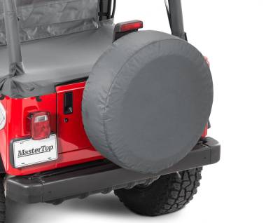MasterTop - MasterTop 14603215 32" Spare Tire Cover Black Denim for Jeep