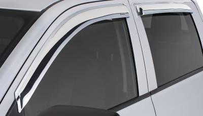 Stampede - Stampede 6142-8 Tape-Onz Sidewind Deflector 4DR Chrome Ford
