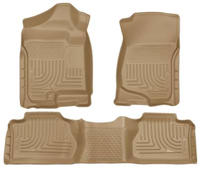 Husky Liners - Husky Liners 98213 Weatherbeater Front/Rear Floor Liners Tan for Silverdo/Sierra