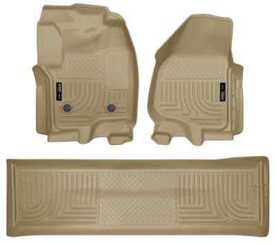 Husky Liners - Husky Liners Weatherbeater Front/Rear Floor Liners Tan Ford Super Duty 99713