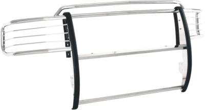TrailFX - TrailFX E0032S Grille Guard 1-Piece Polished SS 1.5" Dia w/Brush Guard