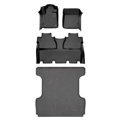 SMARTLINER - SMARTLINER SA0108/B0155/K0155 Front/Rear BLACK Floor Liners for Tundra CrewMax