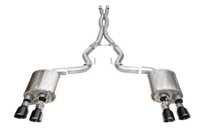 Corsa Performance - Corsa Performance 21265BLK Xtreme Valved Cat-Back Exhaust System for 24 Mustang