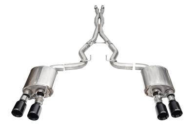 Corsa Performance - Corsa Performance 21266BLK Xtreme Valved Cat-Back Exhaust System 24 Ford Mustang
