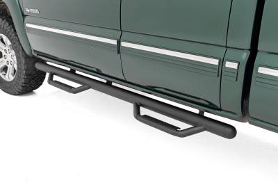 Rough Country Suspension Systems - Rough Country RCC9989QCB 3" Drop Step Nerf Bars Black for Silverado/Sierra Ext