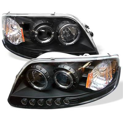 Spyder Auto - Spyder Auto 5010261 Black/Clear LED Halo Projector Headlights