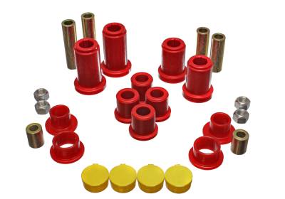 Energy Suspension - Energy Suspension 3.3190R Control Arm Bushing Set Front Polyurethane Red