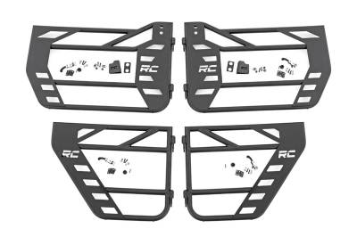Rough Country Suspension Systems - Rough Country Front/Rear Steel Tube Doors Black for 07-18 Wrangler JK 4DR 10588
