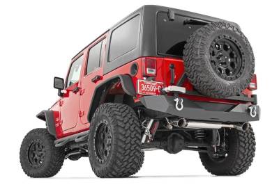 Rough Country Suspension Systems - Rough Country Front/Rear Steel Flat Fender Flares Black for Wrangler JK 10533