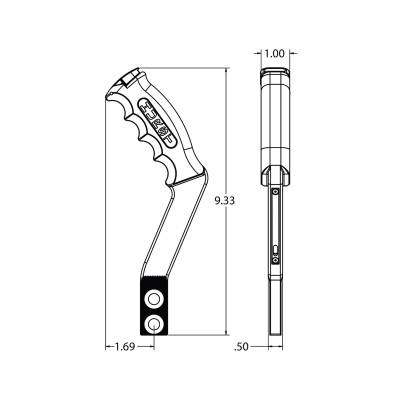 Hurst - Hurst 5381001 Nitro Stick Manual Shifter Handle w/Switch Tall Black
