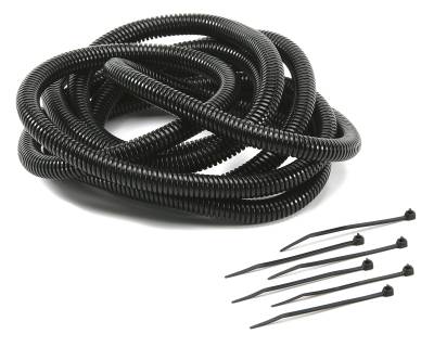 Mr Gasket - Mr Gasket 4505 Flex Wire Cover & Tie Kit 3/8" x 12' Black
