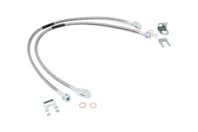 Rough Country Suspension Systems - Rough Country Front Stainless Brake Lines for Jeep XJ/TJ w/4"-6" Lift 89702