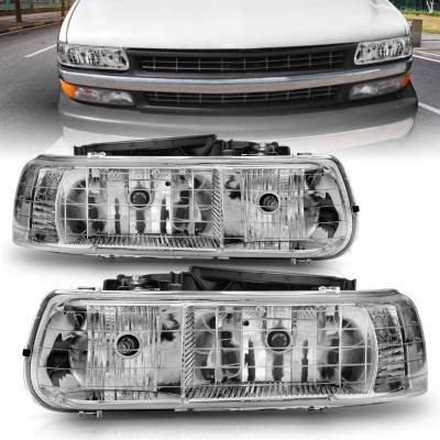 Anzo USA - Anzo USA Chrome Crystal Headlight Set Silverado/Suburban/Tahoe 111011