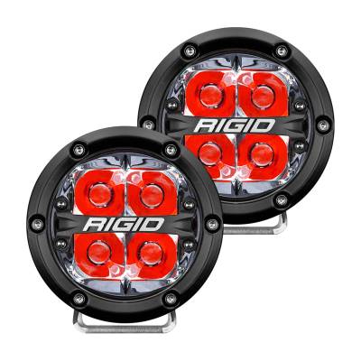 Rigid Industries - Rigid Industries 36112 360-Series 4" Off-Road Spot LED Light Red Backlight Pair