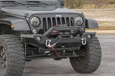 Rough Country Suspension Systems - Rough Country Heavy Duty Front Winch Bumper Black for Jeep JK/JL/JT 10596