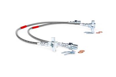 Rough Country Suspension Systems - Rough Country Front Stainless Brake Lines 71-78 GM Trucks w/4"-6" Lift 89340S