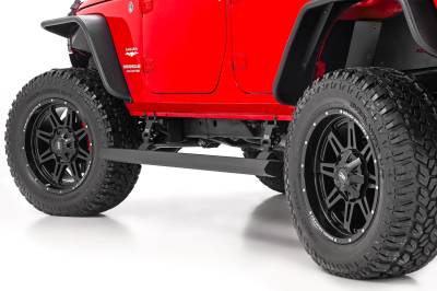Rough Country Suspension Systems - Rough Country Power Running Boards Black for Jeep Wrangler JK 4DR PSR610330