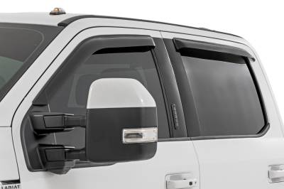 Rough Country Suspension Systems - Rough Country Smoke Rain Guard Window Deflectors F150/Super Duty 931524