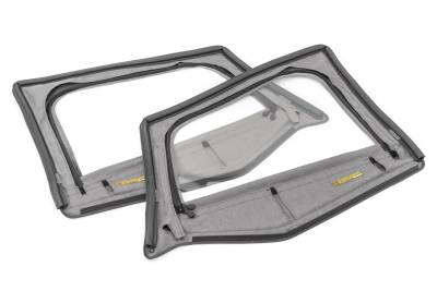 MasterTop - MasterTop 16019135 Fabric Upper Door Skins Black Diamond for 88-95 Wrangler YJ