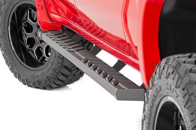 Rough Country Suspension Systems - Rough Country 41004 Black BA2 Side Step Bars for 19-24 Ram 1500 Crew Cab