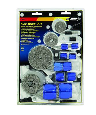 Mr Gasket - Mr Gasket 8091 Flex-Braid Hose Sleeving Kit Blue