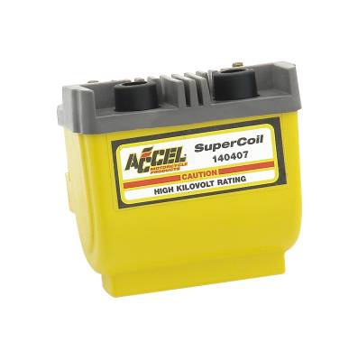 ACCEL - ACCEL 140407 SuperCoil Dual Fire Ignition Coil 2.3 Ohm Yellow Motorcycle