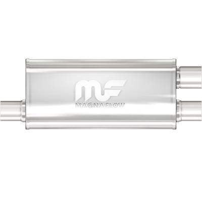 MagnaFlow Exhaust Products - MagnaFlow 14266 Straight-Through Muffler 2.5/2.25" Offset/Dual 5x18x8 Body