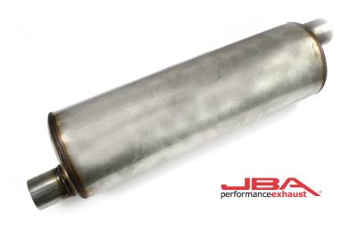 JBA Racing Headers - JBA Headers 2.5" Offset/Offset Chambered 304 Stainless Steel Muffler 40-252201