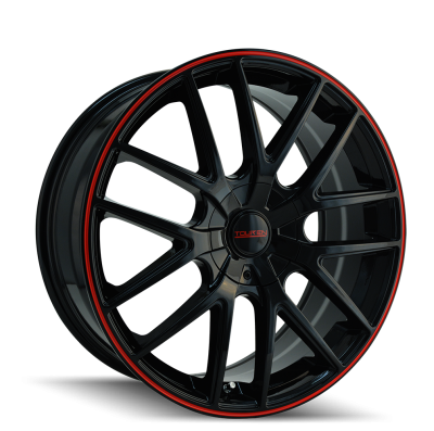 Touren - Touren TR60-3260 16x7 5x112/120 42mm Black/Red Ring 3260-6709BR
