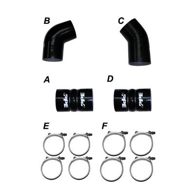 Pacific Performance Engineering - PPE 115910405 Silicone & Clamp Kit Black for LLY 04.5-05