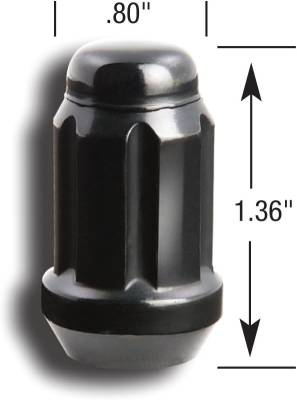 Gorilla Automotive - Gorilla 21128BC Small Lug Nut Acorn Black 3/4" 13/16" Dual 12mm x 1.25