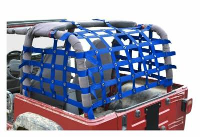 Steinjager - Steinjager Rear Teddy Top Cargo Net-Blue for Wrangler TJ J0047018
