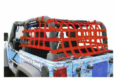 Steinjager - Steinjager Rear Teddy Top Cargo Net Red for Wrangler JK 2DR J0047017