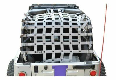 Steinjager - Steinjager Rear Teddy Top Cargo Net-Gray for 03-06 Wrangler LJ J0047378
