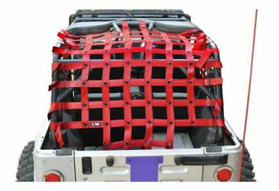 Steinjager - Steinjager Rear Teddy Top Cargo Net Red for 03-06 Wrangler LJ J0047380