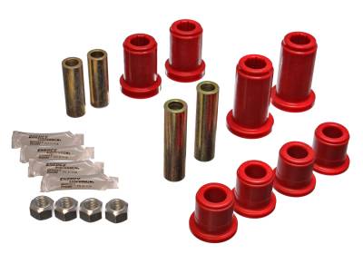 Energy Suspension - Energy Suspension 3.3185R Control Arm Bushing Set Front Polyurethane Red