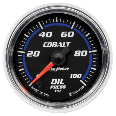 AutoMeter - AutoMeter 6153 Cobalt Oil Pressure Gauge 0-100 PSI 2-1/16" Stepper Motor