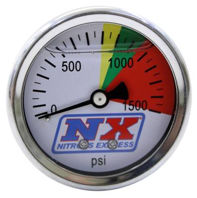Nitrous Express - Nitrous Express 15508 0-1500 PSI Nitrous Pressure Gauge
