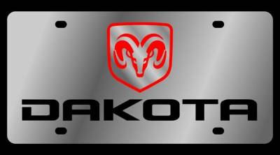 Eurosport Daytona - Eurosport Daytona 1405-1 Stainless License Plate Dakota Ramhead Logo for Dodge