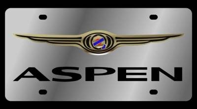 Eurosport Daytona - Eurosport Daytona 1425-1 Stainless License Plate Aspen Logo for Chrysler