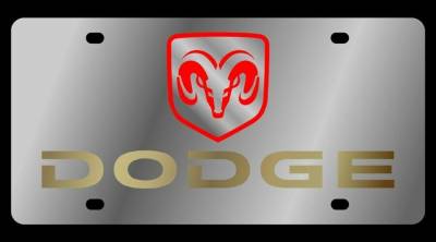 Eurosport Daytona - Eurosport Daytona 1403-2 Stainless License Plate Dodge Ramhead Logo for Dodge