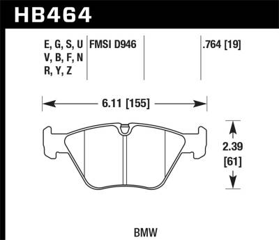 Hawk Performance - Hawk Performance HT-10 Motorsports Brake Pads HB464S.764