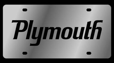Eurosport Daytona - Eurosport Daytona 1436-1 Stainless License Plate Plymouth Logo for Plymouth