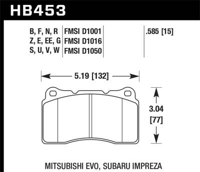 Hawk Performance - Hawk Performance HT-10 Motorsports Brake Pads HB453S.585