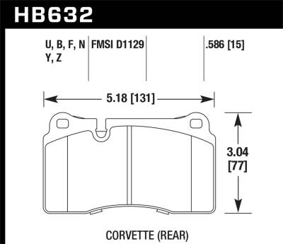 Hawk Performance - Hawk Performance HB632Z.586 PC Performance Ceramic Brake Pads