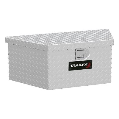 TrailFX - TrailFX 201191 Tongue Tool Box Single Lid Diamond Tread Aluminum 34x16x13"