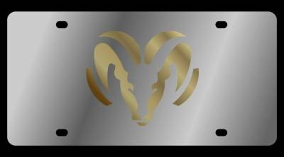 Eurosport Daytona - Eurosport Daytona 1401-2 Stainless License Plate Ramhead Logo for Dodge