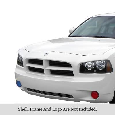 APS - APS Stainless Billet Bumper Grille Black for 05-10 Dodge Charger GR04FFD39J