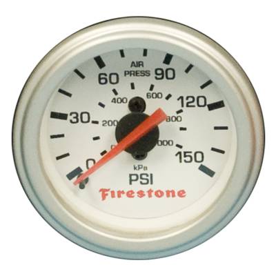 Firestone Ride-Rite - Firestone Ride-Rite 9181 Single Control White Pressure Gauge 2.03" Dia